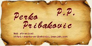 Perko Pribaković vizit kartica